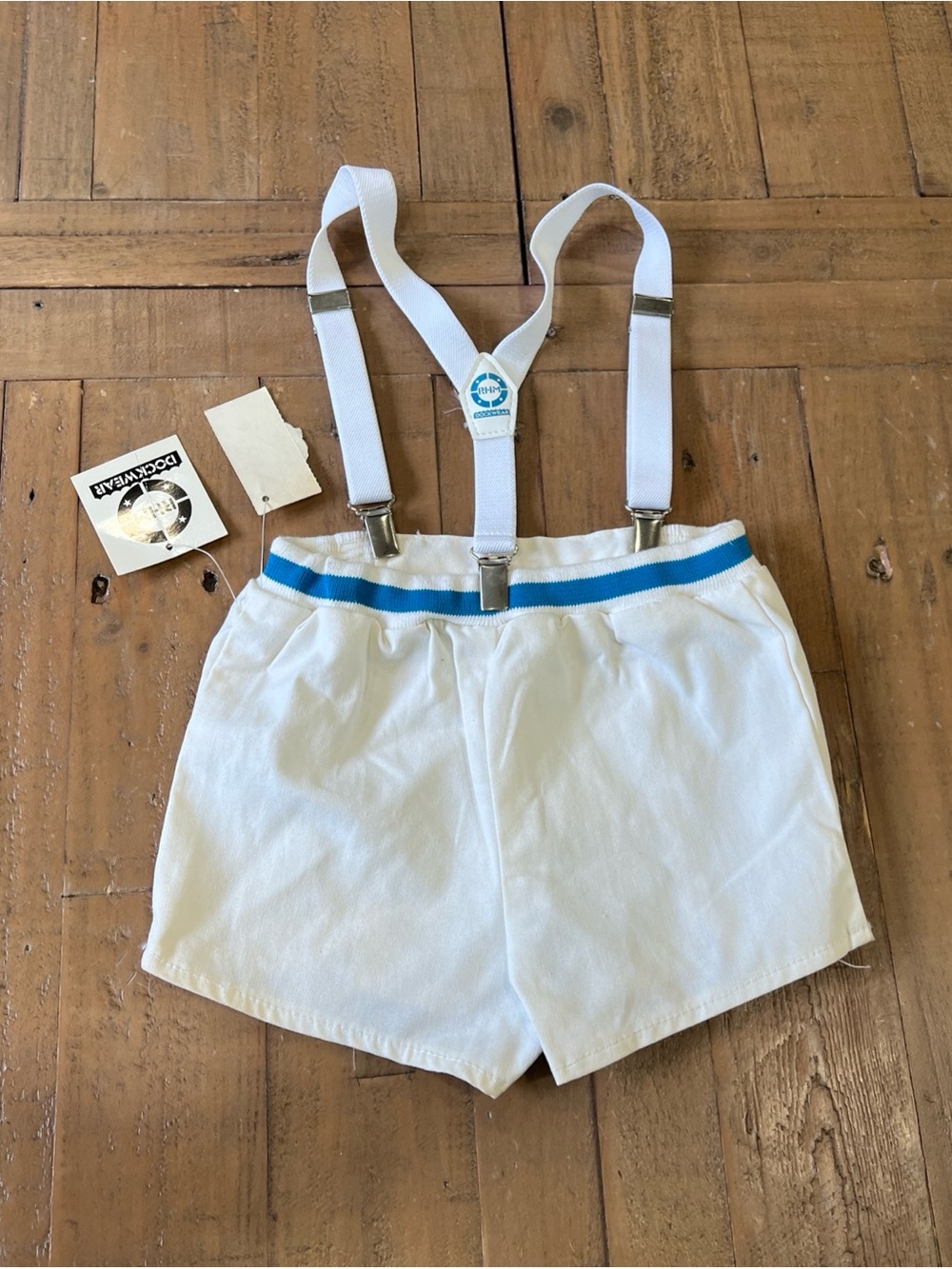 Vintage 1990s Suspender Sailor Shorts 18 Months Nautical Retro Yacht - Picture 7 of 9